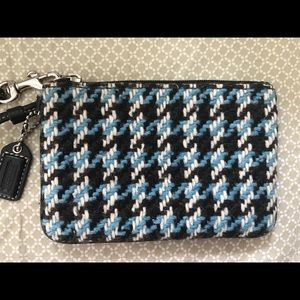 Coach Wool Houndstooth Wristlet